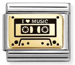 030166/44 Classic PLATES (IC) steel, 18k gold Audio cassette