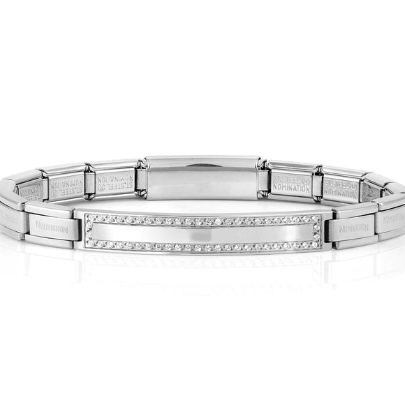 TRENDSETTER, NEW YORK smarty bracelets,steel, cz (SMOOTH PLATE) Steel  021147/001
