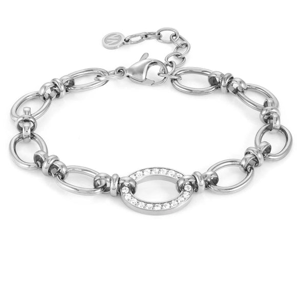 AFFINITY bracelet, steel and cz Steel 028603/001