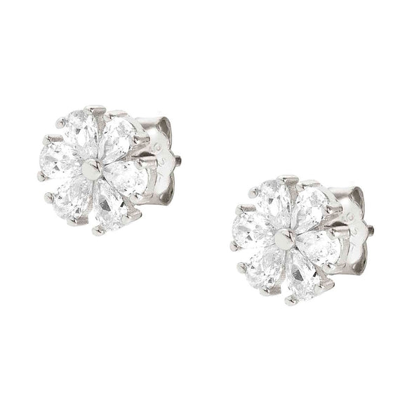 SWEETROCK earrings ed. NATURE 925 silver,CZ,Silver Flower 148042/043