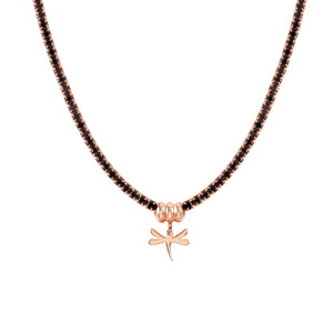 148602/045 CHIC&CHARM necklace,925 silver,CZ,Rose Gold Dragonfly