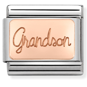 430108/06 Classic Bonded Rose Gold Engraved Plate Grandson