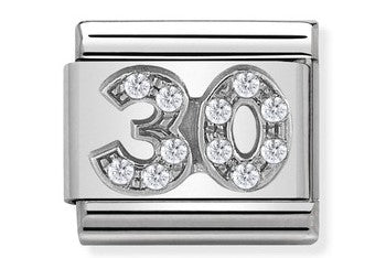 330304/21 CLASSIC SILVER CZ NUMBER 30