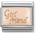 430108/13 Classic Bonded Rose Gold Engraved Plate Girl Friend