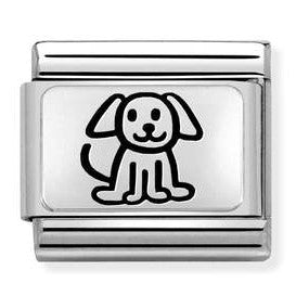 330109/52 Classic OXYDISED PLATES 2,S/steel,925 silver ,Family dog