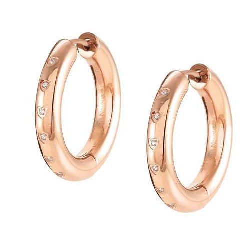 028204/011 INFINITO earrings,S/steel,CZ Rose  Colour PVD finish