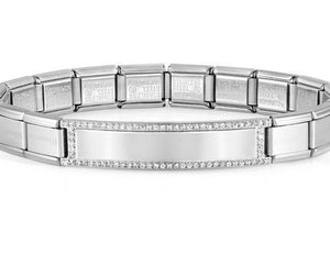 021137/001 TRENDSETTER ,NEW YORK bracelets, steel , CZ Smooth Plate