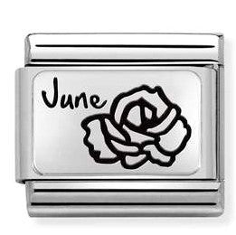 330112/18 Classic MONTH FLOWER PLATES (IC) steel, 925 silver. June