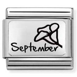330112/21 Classic MONTH FLOWER PLATES (IC) steel, 925 silver.  September