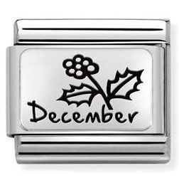330112/24 Classic MONTH FLOWER PLATES (IC) steel, 925 silver. December