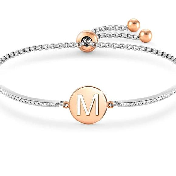 MILLELUCI bracelet S/steel,CZ, LETTER M 028007/013
