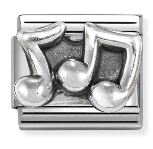 330101/86 Classic OXIDIZED SYMBOLS in st.steel  925 silver Music Notes