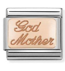 430108/17 Classic Bonded Rose Gold Engraved Plate Godmother