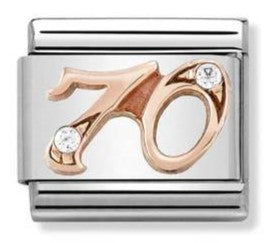 430315/70 Classic Rose Gold Number 70 Charm