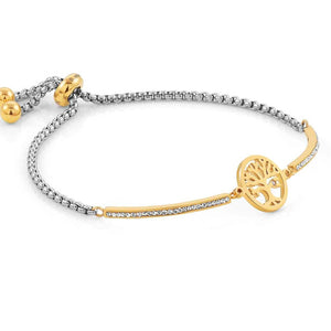 Milleluci Bracelet, Steel CZ, Gold Colour TREE OF LIFE 028006/017