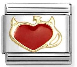 030207/51 Classic LOVE,Steel with enamel and 18k gold Devil heart