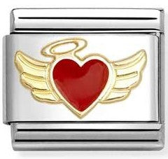 030207/52 Classic LOVE,steel, enamel,18k gold Angel heart