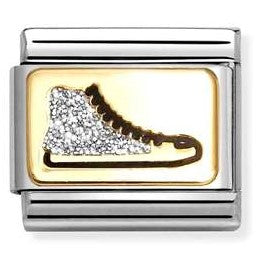 030224/05 Classic GLITTER PLATES, steel, enamel, Sneaker 18k gold
