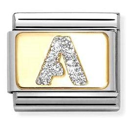 030291/01 Classic GLITTER LETTER steel, enamel, 18k gold A