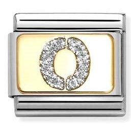 030291/15 Classic GLITTER LETTER O steel, enamel, 18k gold O