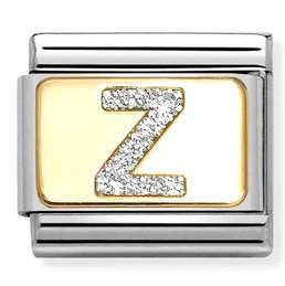 030291/26 Classic GLITTER LETTER Z steel, enamel, 18k gold Z