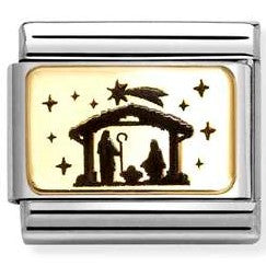 030166/34 Classic PLATES (IC)steel,18k gold Nativity