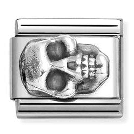 330101/65 Classic OXIDIZED ,steel,925  silver Skull