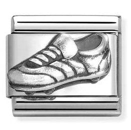 330101/67 Classic OXIDIZED ,steel,925  silver Soccer shoe