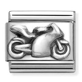 330101/69 Classic OXIDIZED ,steel,925  silver Motorbike