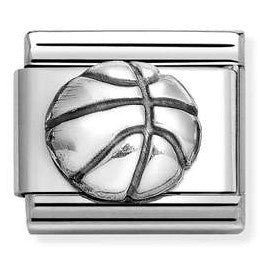 330101/70 Classic OXIDIZED ,steel,925 silver Basketball ball