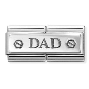 330710/48 Classic DOUBLE ENGRAVED steel, 925  silver CUSTOM Dad with hex screws
