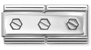 330710/50 Classic DOUBLE ENGRAVED steel  925  silver CUSTOM Triple hex screws