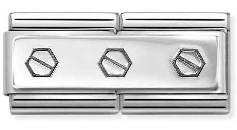 330710/50 Classic DOUBLE ENGRAVED steel  925  silver CUSTOM Triple hex screws