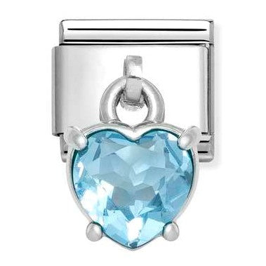 331812/15 Classic CHARMS CZ, 925  silver Light Blue heart