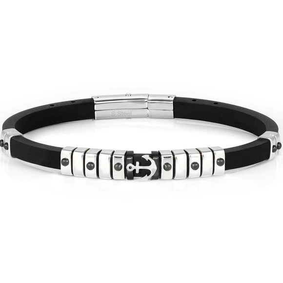CITY bracelet, steel,rubber Anchor 028813/002