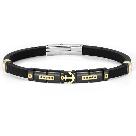 CITY bracelet,steel,cz ,GOLD Anchor 028817/002