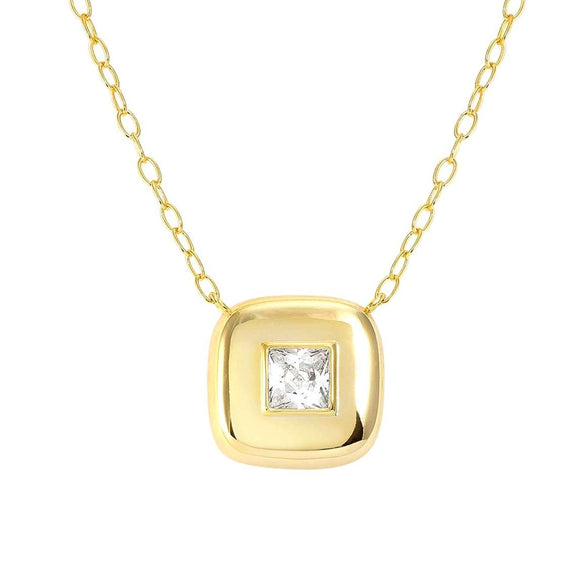 DOMINA necklace 925  silver,CZ fin. YELLOW GOLD 240402/036