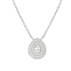 DOMINA necklace in 925 sterling silver and cubic zirconia pavé Drop