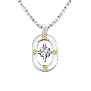 MANVISION necklace,steel GOLD HEX SCREWS Wind Rose 133011/014