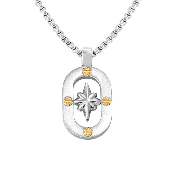 MANVISION necklace,steel GOLD HEX SCREWS Wind Rose 133011/014