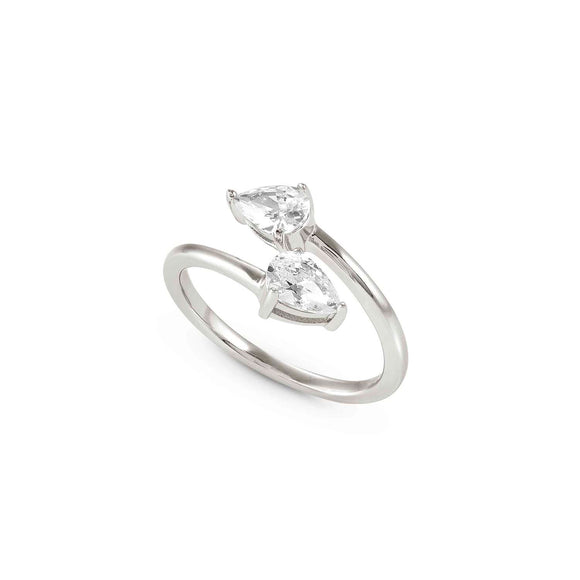 COLOUR WAVE ring, 925  silver, White CZ, Size 15 149810/006