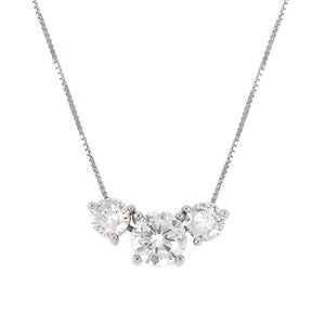COLOUR WAVE necklace, 925,silver,CZ,  WHITE 149821/001