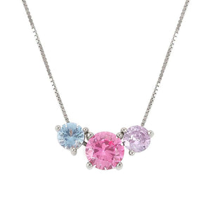 COLOUR WAVE necklace, 925 silver,CZ, MIXED 149821/005
