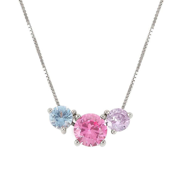 COLOUR WAVE necklace, 925 silver,CZ, MIXED 149821/005
