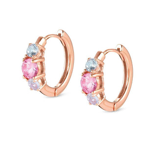 COLOUR WAVE earrings,925 silver,CZ, Rose Gold 149822/011