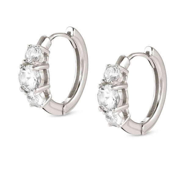 COLOUR WAVE earrings,925  silver,CZ, WHITE 149823/001