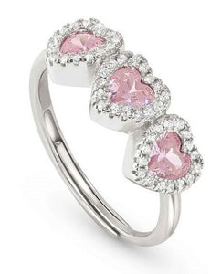 ALLMYLOVE ring  925 silver,CZ, RICH PINK 240301/002