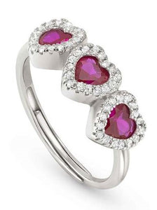 ALLMYLOVE ring, 925 , silver,CZ, RICH RED 240301/006