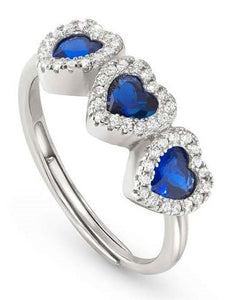 ALLMYLOVE ring, 925 silver,CZ, RICH BLUE 240301/012