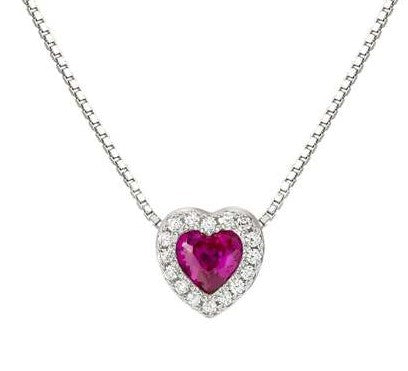 ALLMYLOVE necklace, 925 silver, CZ RED 240302/006